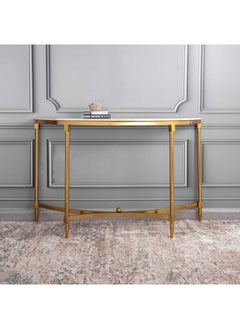 Homez Console Table Marble Top Steel Legs Gold 120*40*76 cm  - Image 1