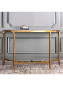 Homez Console Table Marble Top Steel Legs Gold 120*40*76 cm  - Image 2