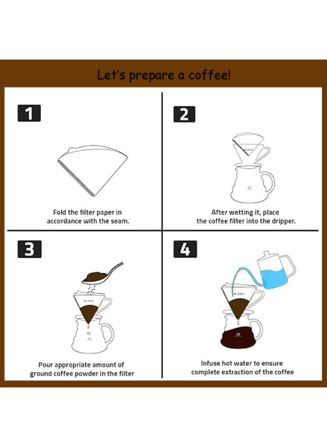 DUTUO Coffee Filters V60 Cone Paper White 100pcs Coffee Filters Unbleached Paper Filters Compatible with Pour Over Drippers 2-4 Cups Size 02 Coffee Filters v60 (1-4 Cups 02, 100) - Image 4
