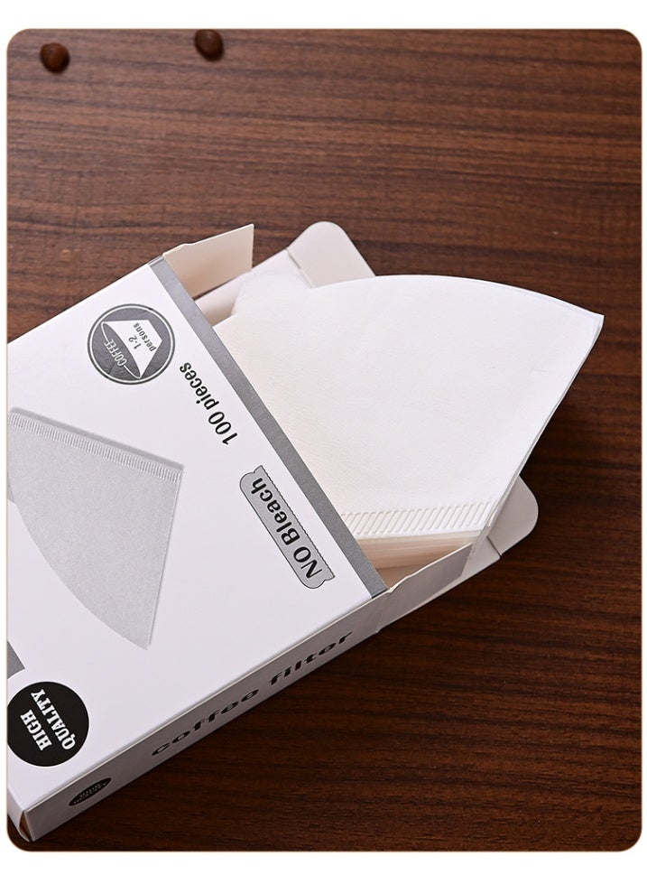 DUTUO Coffee Filters V60 Cone Paper White 100pcs Coffee Filters Unbleached Paper Filters Compatible with Pour Over Drippers 2-4 Cups Size 02 Coffee Filters v60 (1-4 Cups 02, 100) - Image 2