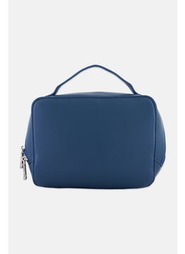 French Connection Women Brand Logo Cosmetic Pouch, Slate Blue  - Image 3