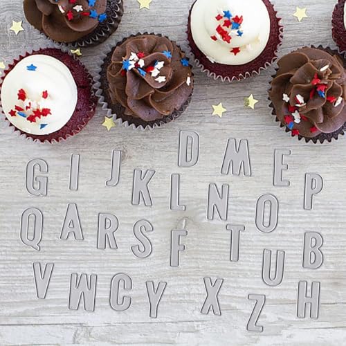 Hying Metal 26 Capital Alphabet Cutting Dies for Card Making, Split Individual Letters Dies Spelling Words Die Cuts Stencil Embossing Tool Scrapbooking DIY Etched Craft Dies - Image 5