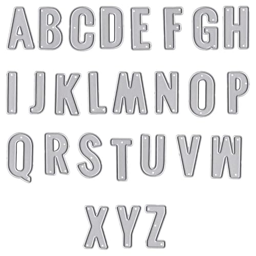Hying Metal 26 Capital Alphabet Cutting Dies for Card Making, Split Individual Letters Dies Spelling Words Die Cuts Stencil Embossing Tool Scrapbooking DIY Etched Craft Dies - Image 1