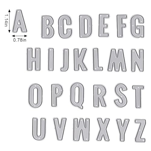 Hying Metal 26 Capital Alphabet Cutting Dies for Card Making, Split Individual Letters Dies Spelling Words Die Cuts Stencil Embossing Tool Scrapbooking DIY Etched Craft Dies - Image 2
