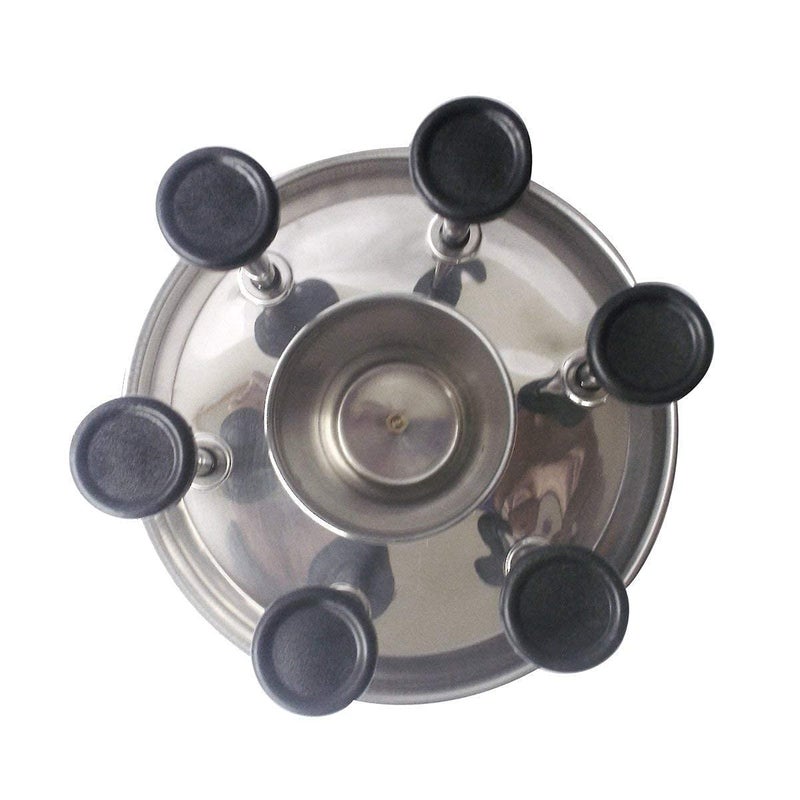 dhavl Stainless Steel and Virgin Glass Holder for 6 Glasses and Glass Stand Steel for KitchenDining Table Steel Glass Stand Virgin Stainless Steel - Image 2