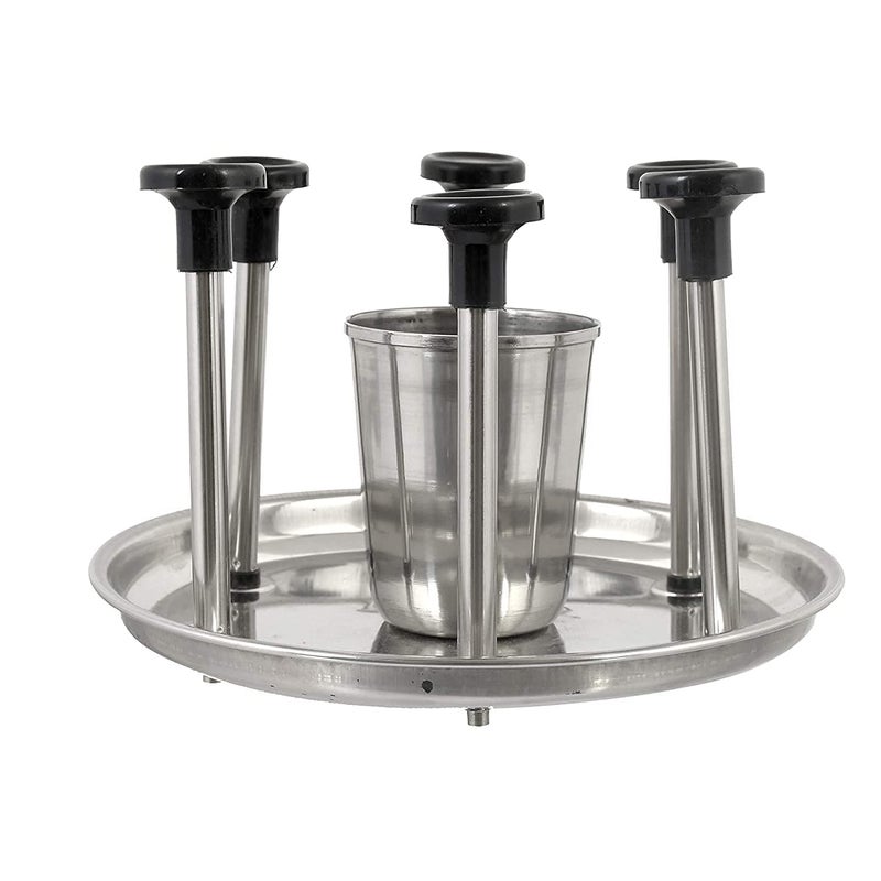 dhavl Stainless Steel and Virgin Glass Holder for 6 Glasses and Glass Stand Steel for KitchenDining Table Steel Glass Stand Virgin Stainless Steel - Image 3