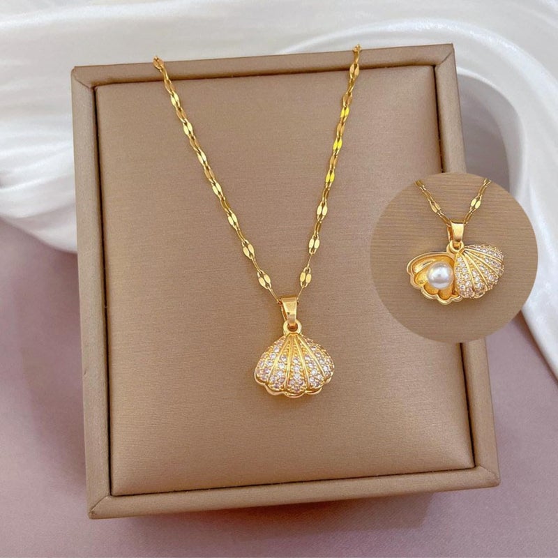 MONOZO pendant necklace chain for women girls Love anti tarnish stainless steel 18k gold plated stylish Neck Chain | Modern Design | Birthday Anniversary gift Valentine Accessories - Image 4