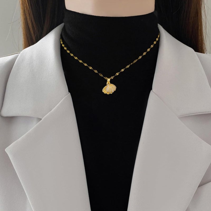 MONOZO pendant necklace chain for women girls Love anti tarnish stainless steel 18k gold plated stylish Neck Chain | Modern Design | Birthday Anniversary gift Valentine Accessories - Image 3