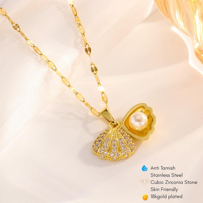 MONOZO pendant necklace chain for women girls Love anti tarnish stainless steel 18k gold plated stylish Neck Chain | Modern Design | Birthday Anniversary gift Valentine Accessories - Image 2