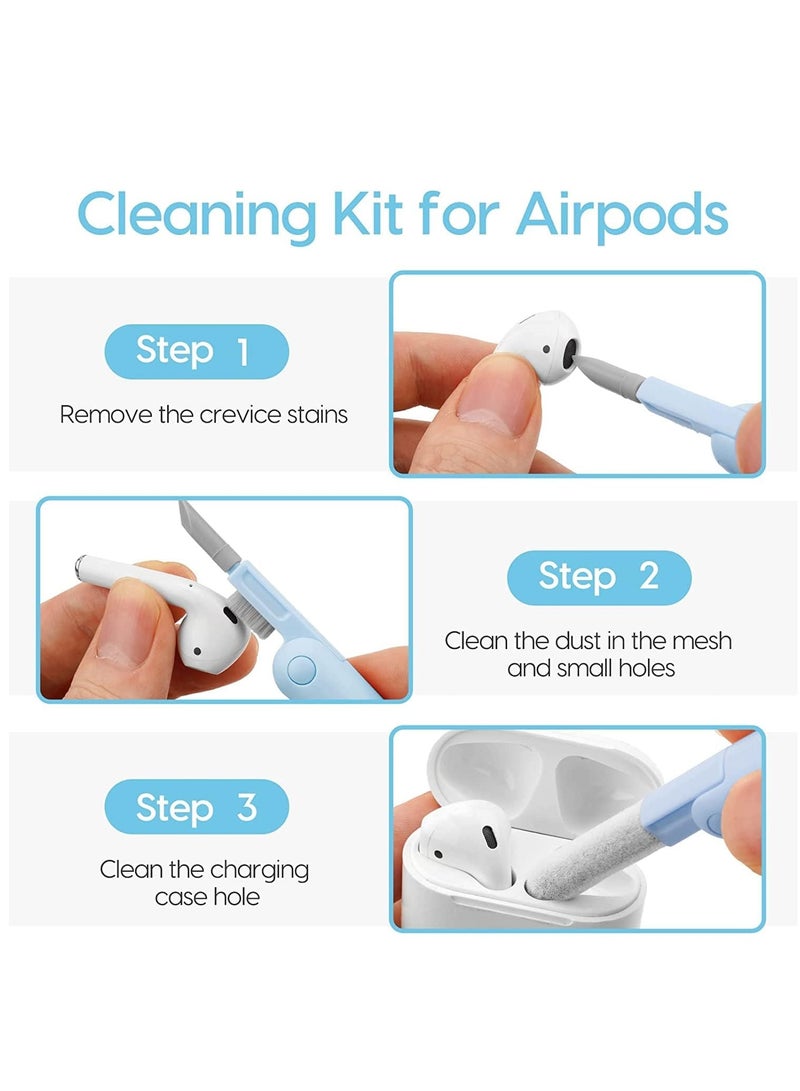 Altheqa 7 in 1 Keyboard Cleaner Set, Computer MacBook Earphone Cleaning Kit, Tablet and Screen Dust Brush Including Soft Sweep, Swipe, 3 in 1 Airpod Cleaner Pen, Key Puller and Spray Bottle Blue - Image 4