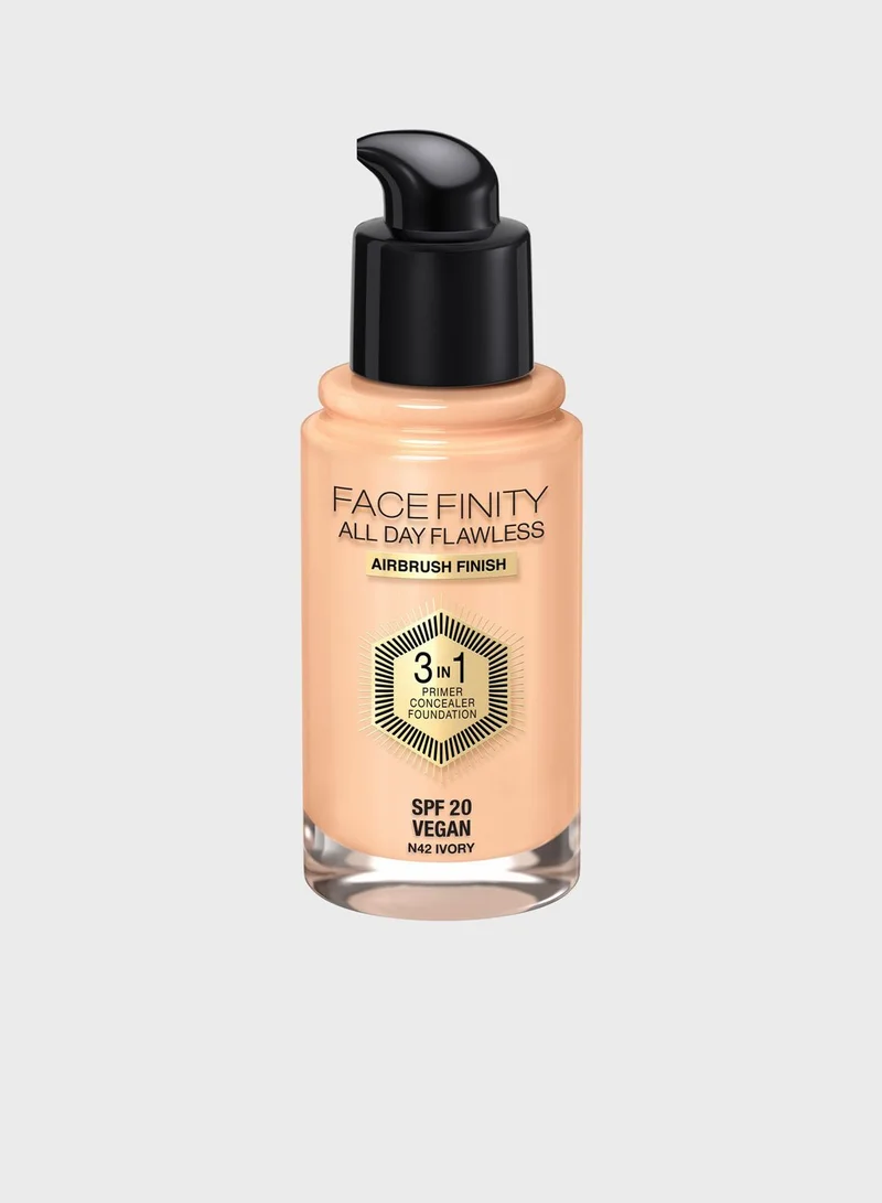 Max Factor Max Factor Facefinity All Day Flawless 3 in 1 Foundation – N42 – Ivory, 30ml
