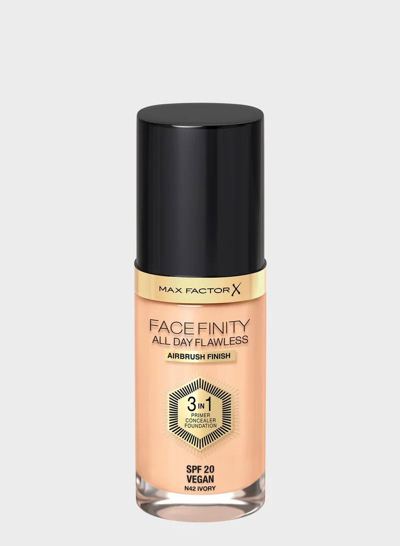 Max Factor Max Factor Facefinity All Day Flawless 3 in 1 Foundation – N42 – Ivory, 30ml