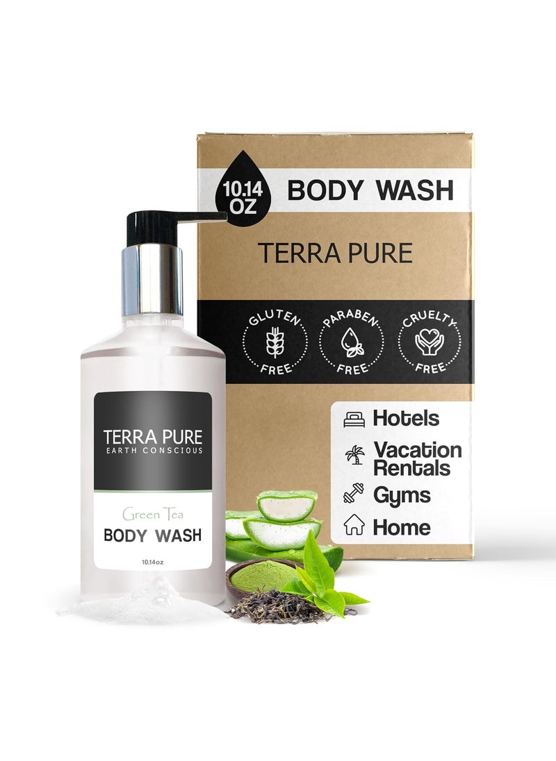 Terra Pure Terra Pure Green Tea Body Wash, 10.14 oz. With Organic Honey And Aloe Vera (Single) 