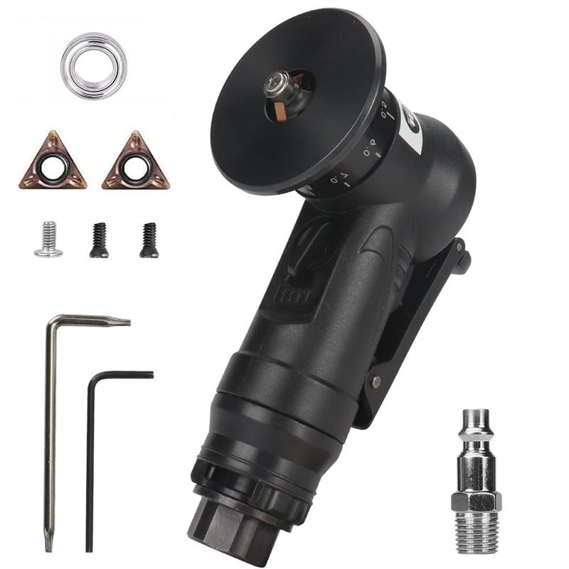 SI FANG Portable Pneumatic Chamfering Tool Deburring-Trimming - 45 Degree Ultra Light Handheld Linear Air Beveling Tool for Metal, Mini Chamfering Machine Arc Edge Beveler Kit with Precision Blade Inserts - Image 1