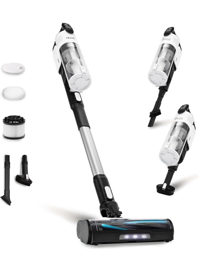 LEVOIT LVAC-200 Cordless Vacuum Cleaner with Anti Hair Wrap, Pet Hair Nozzle, Up to 50 Mins, 4 in 1 Vacuum Cleaner with over 99.9% Filtration Performance 180 W LSV-V201-WUK-V2 White/Black - Image 1