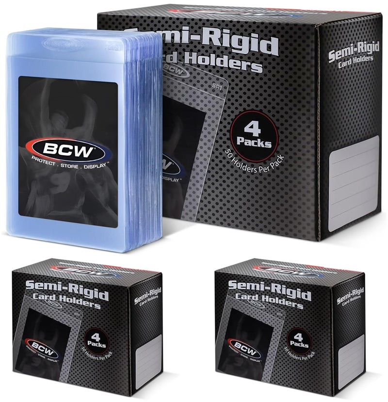 BCW Semi Rigid Card Holder 1 400 Pack Semi Rigid Card Sleeves for Grading Submissions Protective Holders for Sports Trading Cards - Image 2