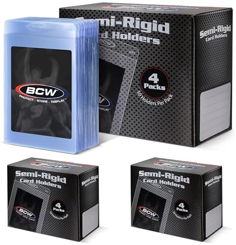 BCW Semi Rigid Card Holder 1 400 Pack Semi Rigid Card Sleeves for Grading Submissions Protective Holders for Sports Trading Cards - Image 1