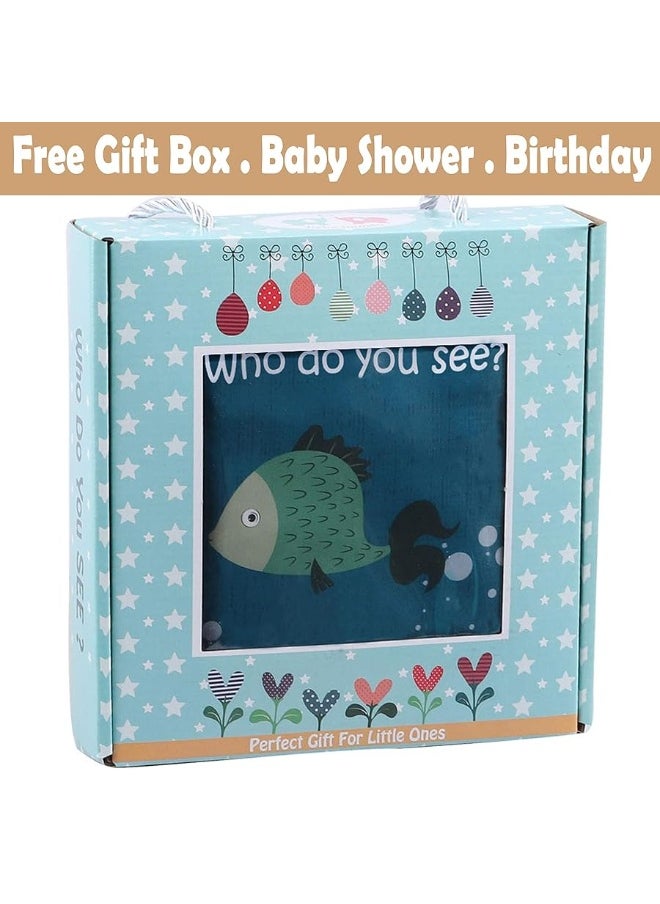Bebe Mondo - Baby Books Toys, Touch and Feel Cloth Soft Crinkle Books for Babies,Toddlers Infant,Early Learning Infant Tummy Time Sensory Toys,Baby Books 0-6 6 to 12 Months,Baby Gifts (with Gift Box) & Teether - Image 1