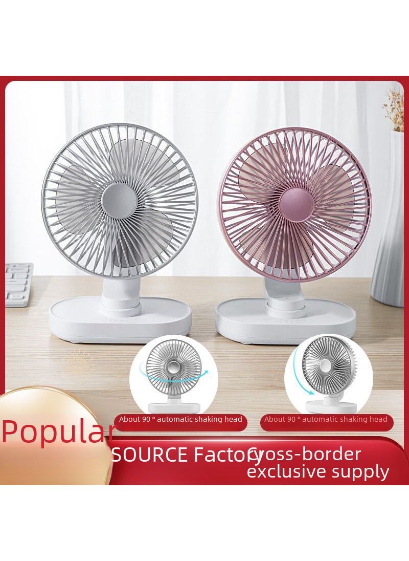 Generic New Mini USB Fan Quiet 4000mAh for Home Office F705 white [clock head]]  - Image 2
