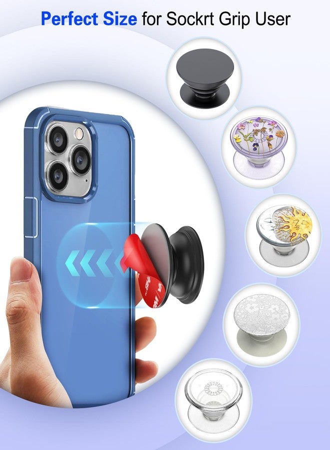 volport 3M Sticky Adhesive Pads for Pops Socket Base: 5 Pcs 1.38" Strong Round VHB Double Sided Replacement Sticker for Collapsible Phone Grip Stand, Very High Bond Tape for iPhone Popgrips Mount - Image 2