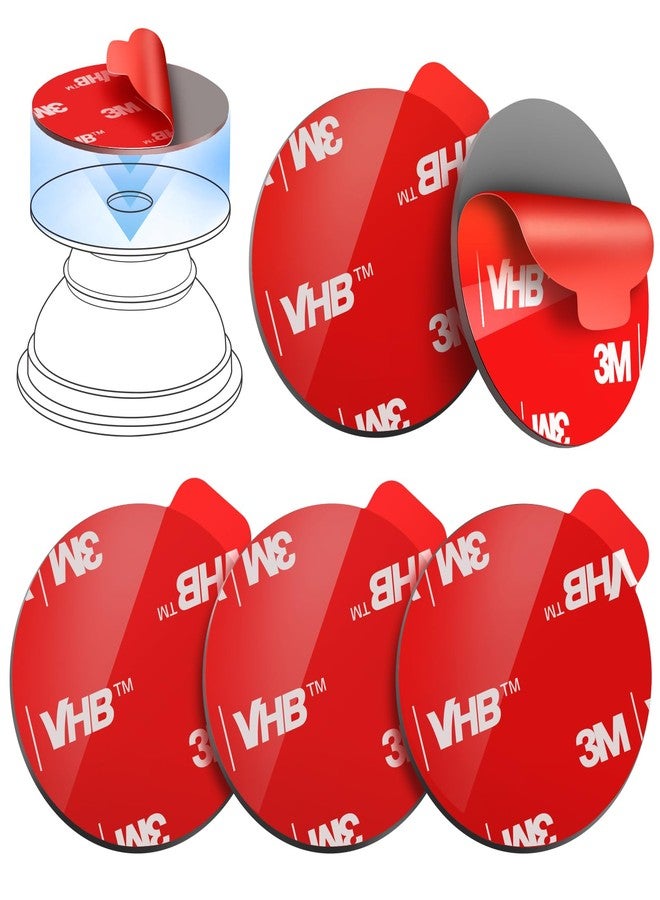 volport 3M Sticky Adhesive Pads for Pops Socket Base: 5 Pcs 1.38" Strong Round VHB Double Sided Replacement Sticker for Collapsible Phone Grip Stand, Very High Bond Tape for iPhone Popgrips Mount - Image 1