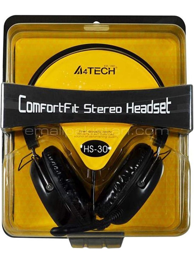 سماعة رأس A4tech HS-30i باللون الأسود - Image 2