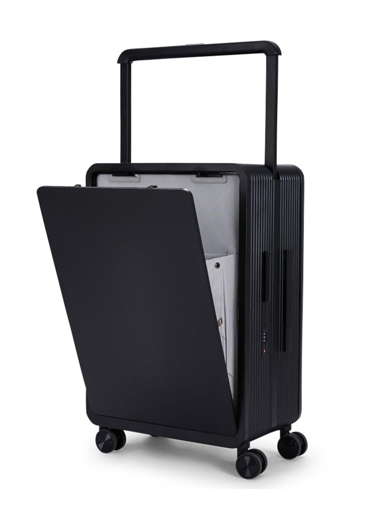 Travel Bag It contains two compartments From Limra Made Of PC Cabin Carry Check-In Luggage Trolley Size 20 inch Color Black