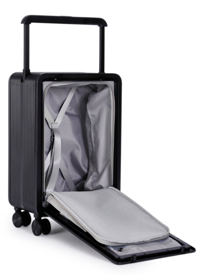 Travel Bag It contains two compartments From Limra Made Of PC Cabin Carry Check-In Luggage Trolley Size 20 inch Color Black
