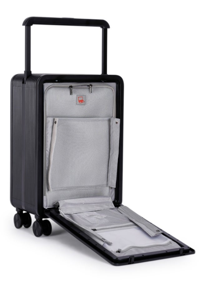 Travel Bag It contains two compartments From Limra Made Of PC Cabin Carry Check-In Luggage Trolley Size 20 inch Color Black