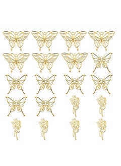 SYOSI 30 Pieces Open Bezel Pendant Charms Hollow Resin Golden Butterfly Moulds Pendant Frame for DIY Bracelet Necklace, Jewelry Making (Butterfly Style)  - Image 2
