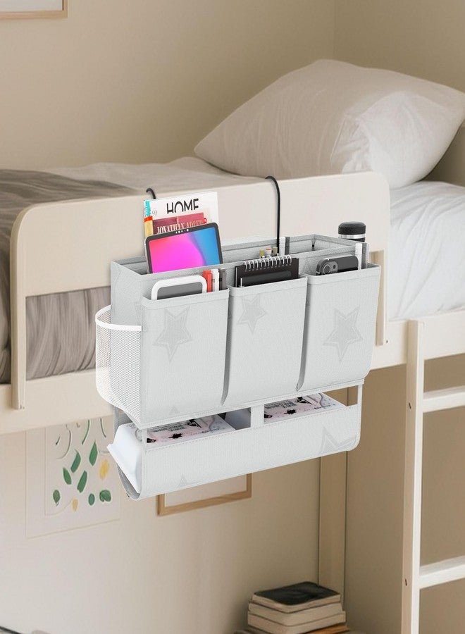 Homyfort Bedside Caddy Bedside Organizer, Bed Storage Caddy with 7 Pockets, College Dorm Rooms Bag for Bunk, Home, Dorm, Hospital, Crib Bed (Grey) - Image 2