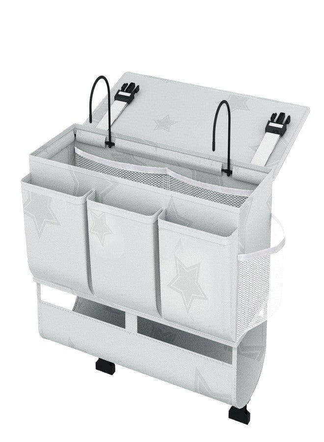 Homyfort Bedside Caddy Bedside Organizer, Bed Storage Caddy with 7 Pockets, College Dorm Rooms Bag for Bunk, Home, Dorm, Hospital, Crib Bed (Grey) - Image 1