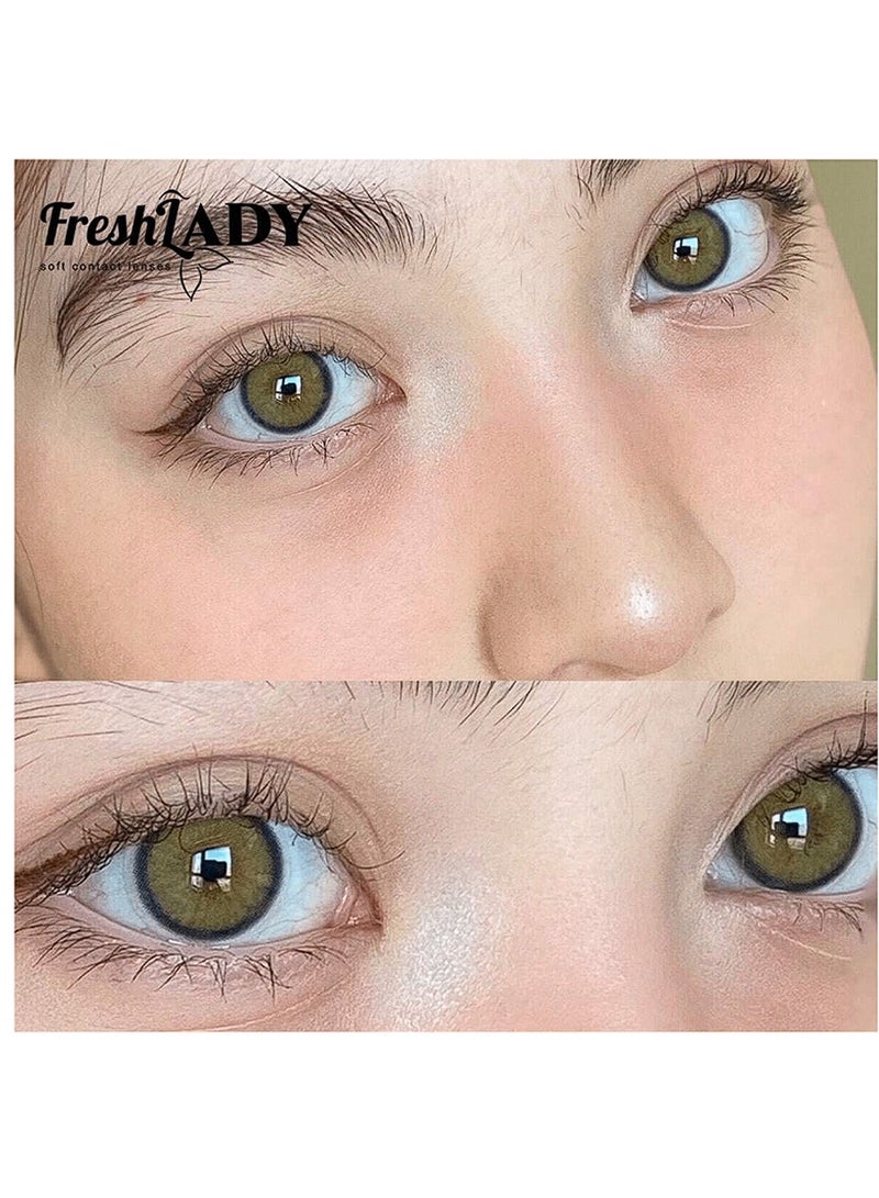 FRESH LADY Soft Contact Eye Lenses X Green- Flare -1 Year Disposable - Image 1
