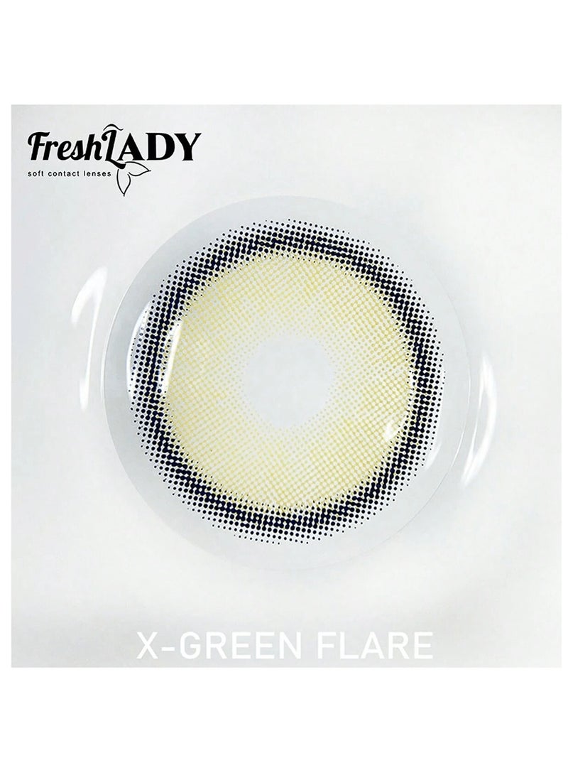FRESH LADY Soft Contact Eye Lenses X Green- Flare -1 Year Disposable - Image 5