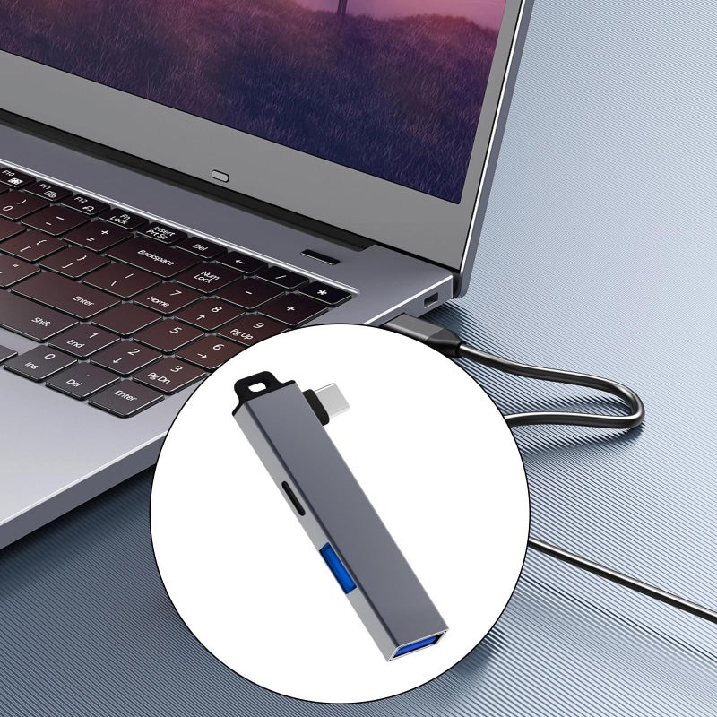 محور USB-C الفضي مع فتحة تعليق لسهولة الحمل، توافق واسع، توسيع من نوع C - Image 3