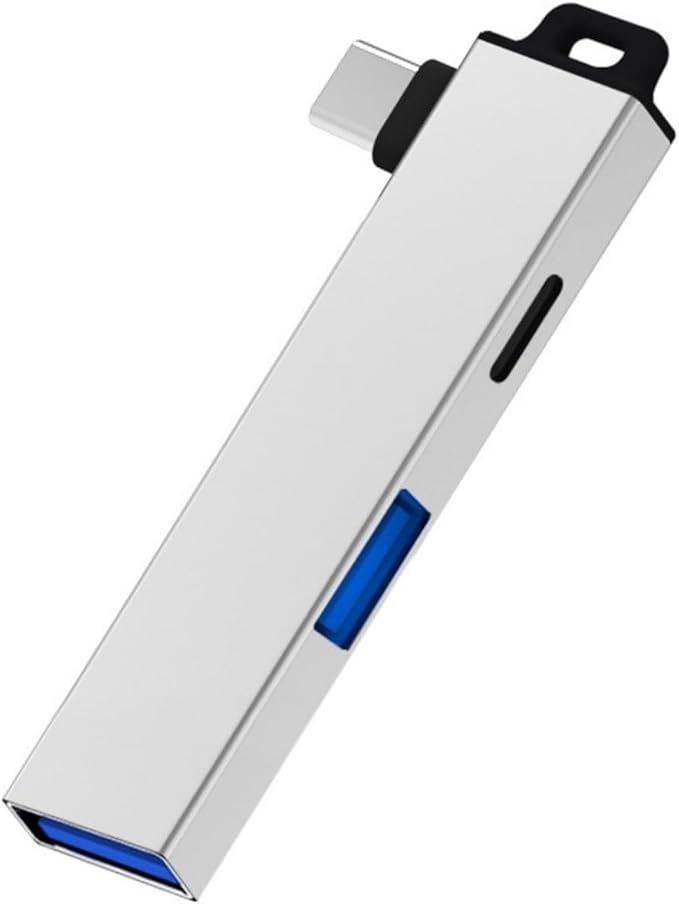 محور USB-C الفضي مع فتحة تعليق لسهولة الحمل، توافق واسع، توسيع من نوع C - Image 1