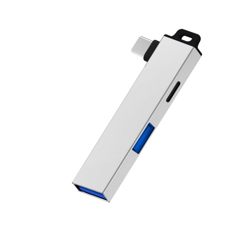 محور USB-C الفضي مع فتحة تعليق لسهولة الحمل، توافق واسع، توسيع من نوع C - Image 2