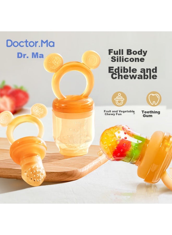 Doctor Ma Maboshi حقيبة التسنين للرضع أداة تناول الفاكهة، مغذي الفواكه والخضروات للرضع، لمن عمر 4 أشهر فما فوق، لعبة التسنين السيليكون، المقاس M - Image 1