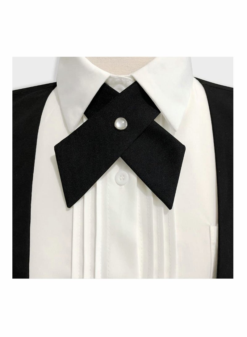 Zard Cross Tie, Tie for Men Women Adjustable Criss-Cross Bowtie School Uniform Pre Tied Bows Girls Neck Tie Accessories Work Tie Adjustable School Uniform Business Bow Tie Perfect for Party Shirt (2 Pcs) - Image 2