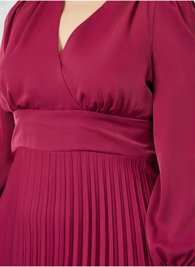 ستايلي Pleated Hem A-Line Midi Dress