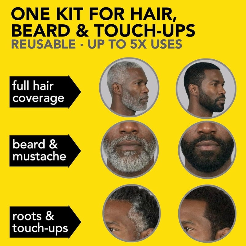CLEVERMAN Reusable Hair & Beard Dye for Black Men – Black | Up to 5 Uses, 7 Minutes | Natural Gray Coverage, No-Drip Cream with SkinArmour® – Cleverman - Image 2