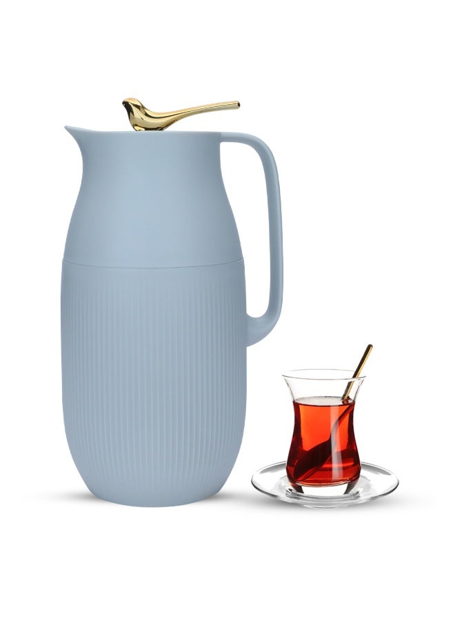 رويال ترمس رويال 6 السيف غاليري، .1.6 لتر، حافظة داخلية زجاج، هيكل خارجي بلاستيك - رمادي فاتح