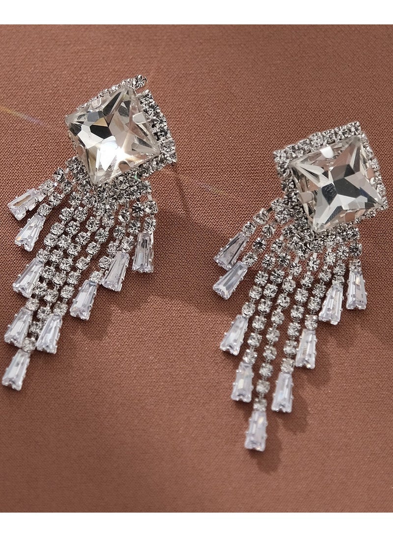 أقراط الزركون ، الأقراط ، الرفاهية الخفيفة ، أحجار الراين في الغلاف الجوي ، أقراط شرابة ، النساء - Image 5