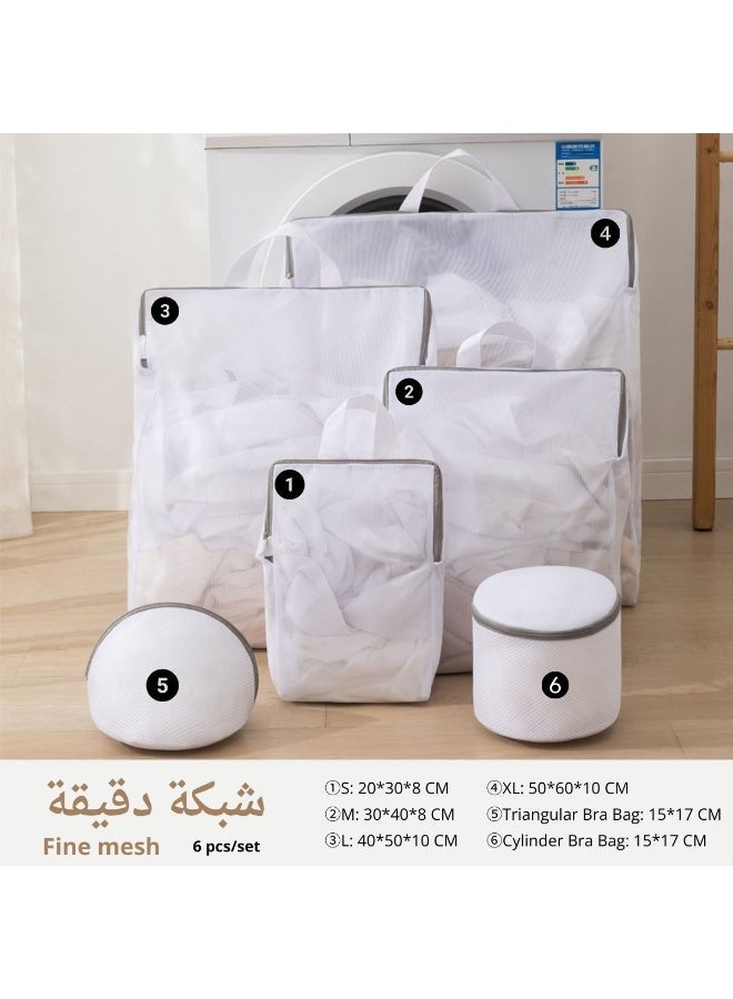 6Pcs 3D Mesh Laundry Bags with Hanging Handles, Durable Zippered Wash Bags for Delicates, Shoes & Bulk Clothes - Space-Saving Foldable Design for Easy Storage - Image 2
