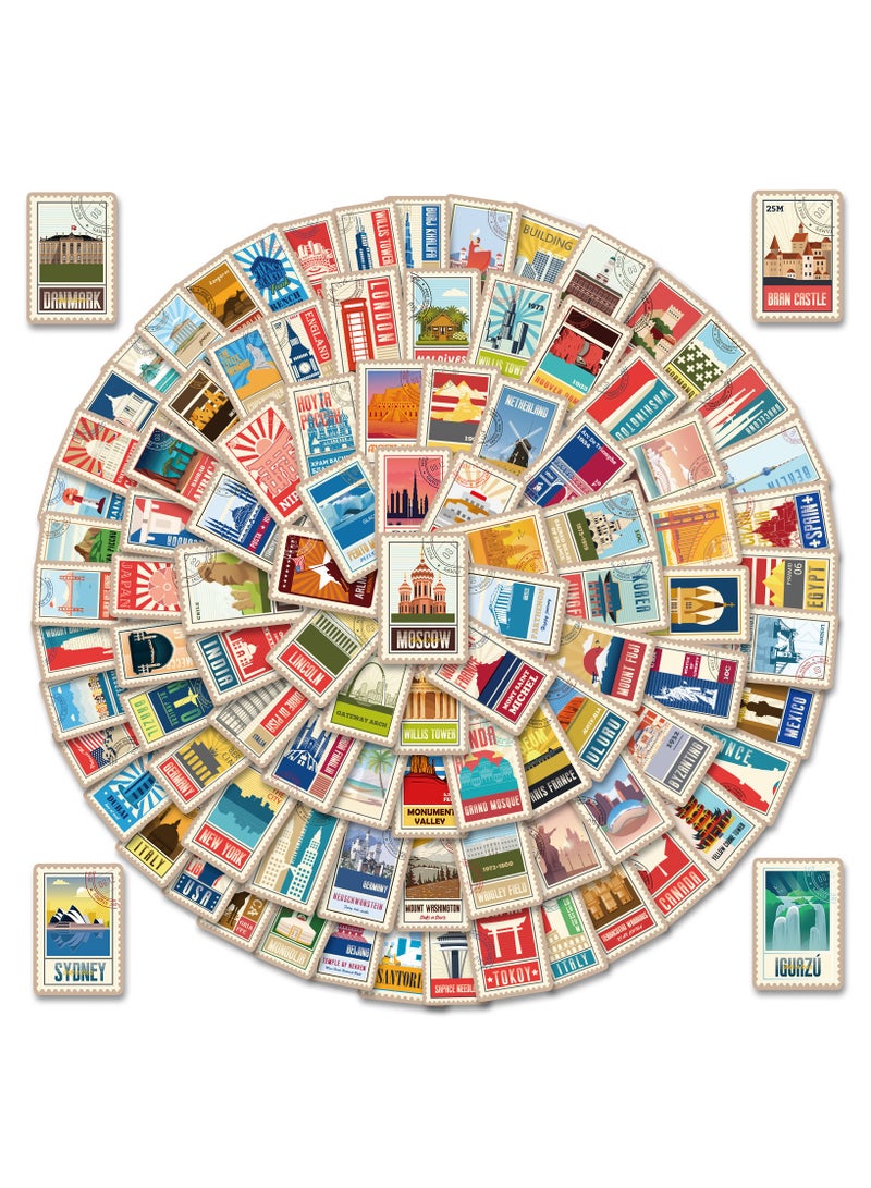 ORAINBOW Travel Around The World Stickers 100 Pack Vinyl Laptop Stickers Waterproof Map for Water Bottles Graffiti Teens Girls Kids Adults - Image 1