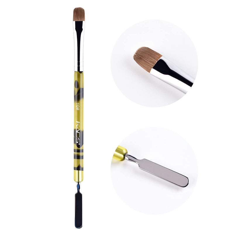 KADS Kolinsky Brush 2 Way Acrylic Professional French Manicure Clean-up Brush Nail Art Brush Stirring Rod((10#) - Image 1