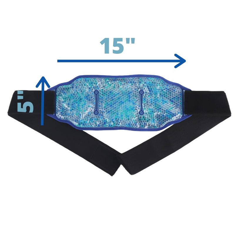 FOMI Premium Hot Cold Gel Bead Ice Pack by FOMI Care | Cool Compress for Lower Back, Shoulder, Knee, Bicep, Stomach | Coccyx, Sciatica, Tailbone Pain Relief | Flexible, Reusable Heating Pad | (Blue) - Image 5