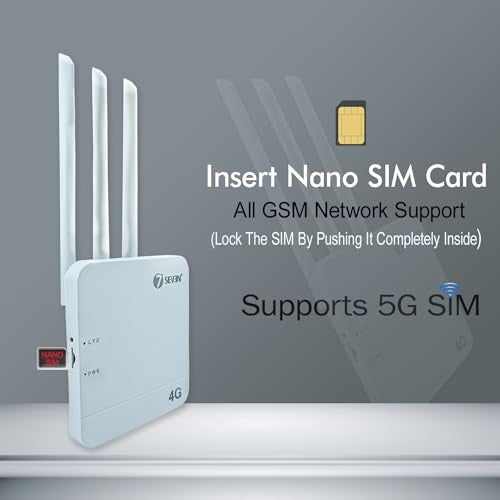 7-Seven 7 SEVEN 4G Router Supports 5G SIM Cards (4G Speed Output) Dual Band Modem with Ethernet LAN Port & 3 High-Gain Antennas for Stable, Secure, High-Speed WiFi - 5G Network Not Supported - Image 3