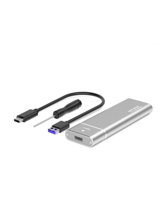 Multi-function USB3.1 To M.2 NVME Solid-state Hard Disk Box NGFF Protocol To Type C Hard Disk Box-Color:USB 3.1 TO NVME/ NGFF 581D (Silver)