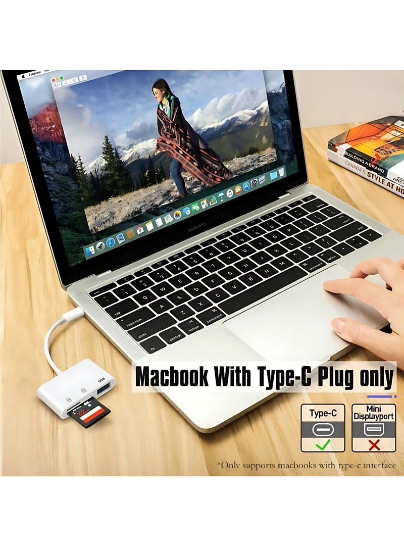 XiaoGiqi USB-C SD/TF MicroSD + USB 2.0 Card Reader, 3-in-1 Type C Memory Card Adapter for iPhone 16 Pro Max, 2022-2016 MacBook Pro 15/16, M1 M2 Mac Air/iPad Pro, for Samsung Galaxy, for Google Pixel​  - Image 4